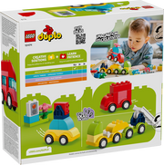 Lego DUPLO 10474 Creative Vehicles set featuring colorful toy vehicles and building blocks for young children.