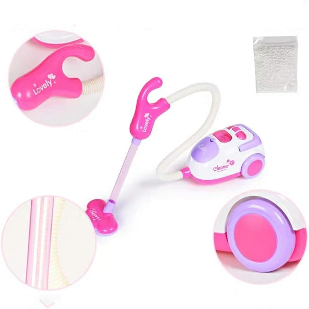 Children's toy vacuum cleaner with cleaning kit, realistic plastic vacuum and accessories for pretend play and cleaning fun.