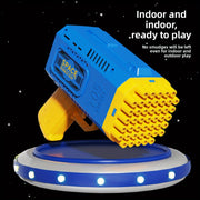 Portable automatic bubble gun with 45 holes, handheld bubble machine for fun outdoor activities and parties