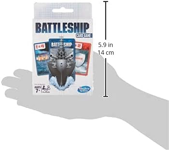 Hasbro Gaming Classic Card Game Battleship with colorful game pieces and game board for strategic naval combat fun.
