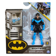 Spin Master Nightwing 4-inch action figure with detailed costume and poseable limbs on a plain background.