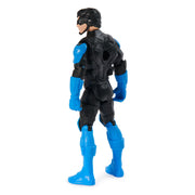 Spin Master Nightwing 4-inch action figure with detailed costume and poseable limbs on a plain background.