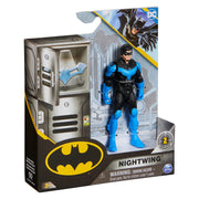 Spin Master Nightwing 4-inch action figure with detailed costume and poseable limbs on a plain background.