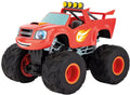 Carrera Blaze and the Mega Machines 2.4 GHz 1:18 toy cars set with colorful vehicles on a track.