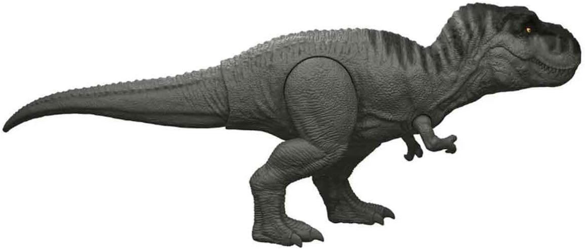 Jurassic World Tyrannosaurus rex dinosaur figure with detailed scales and fierce expression, perfect for Jurassic World toy collection.