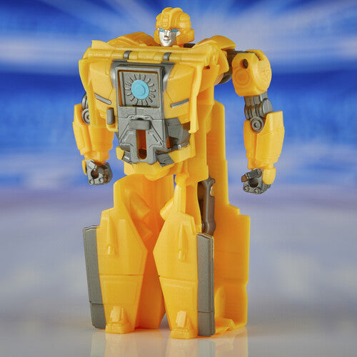 Transformers Bumblebee Cog Changer toy by Hasbro, featuring Bumblebee in robot and vehicle modes in a colorful plastic design.