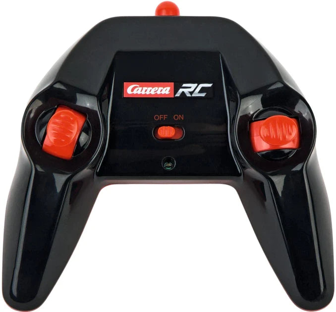 Carrera Blaze radio-controlled toy car featuring vibrant monster truck design and detailed graphics, ideal for kids' play.