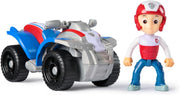 PAW Patrol Rescue Quad toy with Ryder figure from Spin Master, featuring a colorful four-wheeled vehicle and character figure.