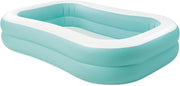 Intex Mandarin Swim Center family pool with orange and white colors, featuring 90x58x18 inch dimensions and playful design.