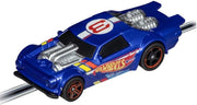 Carrera GO!!! Hot Wheels™ 6.4 race track set with colorful track pieces and racing cars on a smooth track layout.