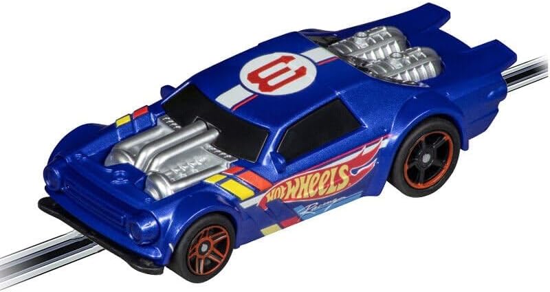 Carrera GO!!! Hot Wheels™ 6.4 race track set with colorful track pieces and racing cars on a smooth track layout.