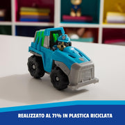 PAW Patrol rescue vehicle with Rex toy figure, Spin Master toy set featuring colorful rescue vehicle and Rex figure for kids.