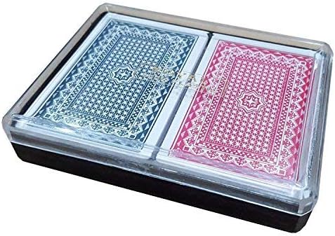 Royal plastic playing cards set showing colorful standard playing cards with red and black suits on a white background.