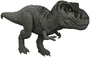 Jurassic World Tyrannosaurus rex dinosaur figure with detailed scales and fierce expression, perfect for Jurassic World toy collection.