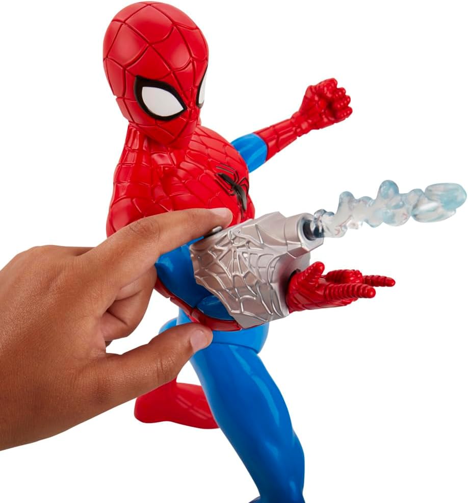 Kids Marvel Spider-Man action figure by Hasbro, 13-inch tall, featuring Spider-Man in a dynamic pose with detailed costume.