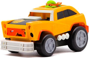 Teenage Mutant Ninja Turtles Shell Smasher Karts toy featuring Michelangelo from Funrise, with detailed turtle shell design and racing kart.