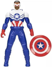 Marvel Captain America Mighty Hero Series action figure by Hasbro, detailed costume with shield and patriotic design.