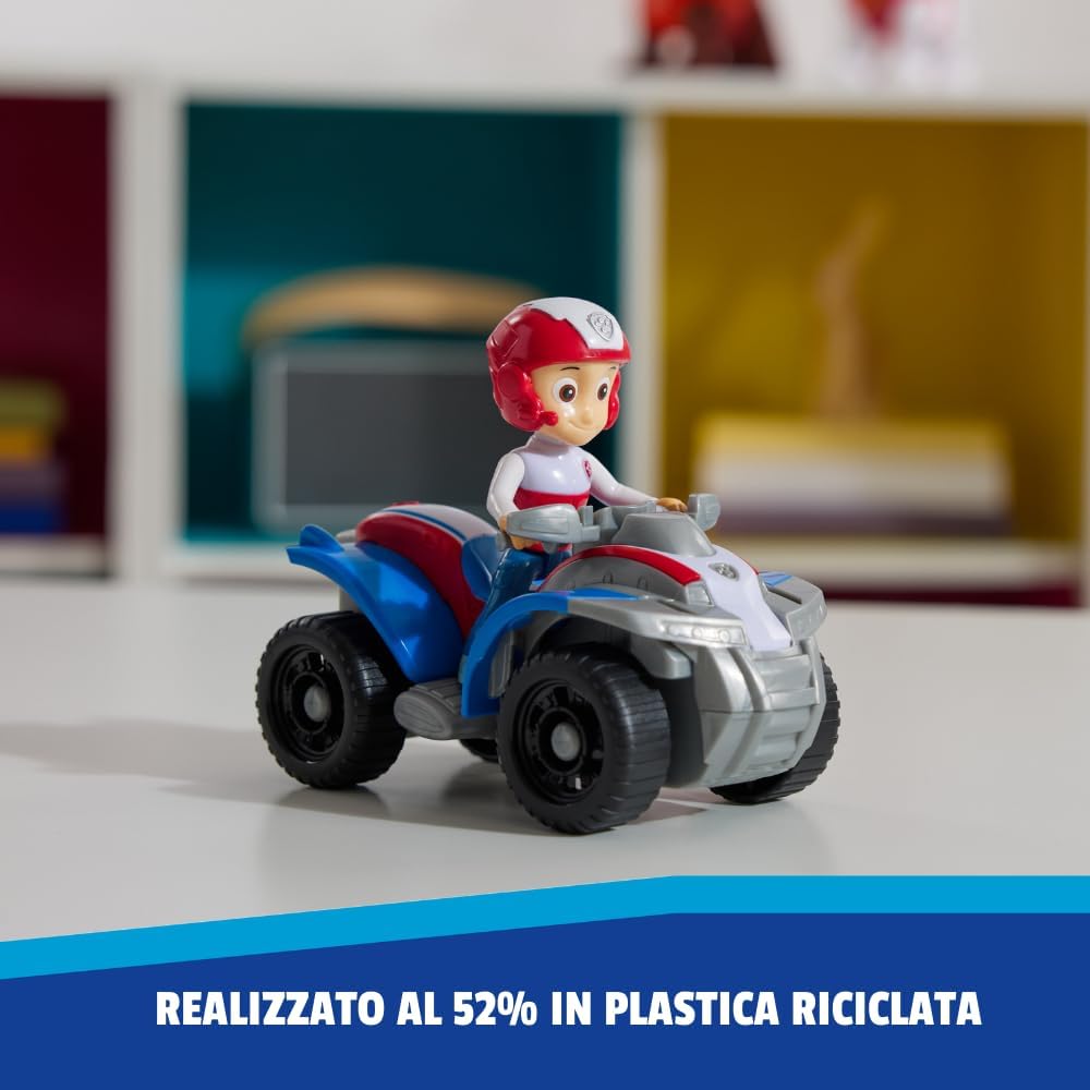 Spin Master PAW Patrol Rescue Quad toy with Ryder figure, featuring a colorful quad bike and animated character for kids' play.