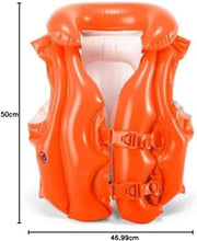 Red Intex swim vest for kids by Playzokids, featuring adjustable straps and a comfortable design for safe swimming.