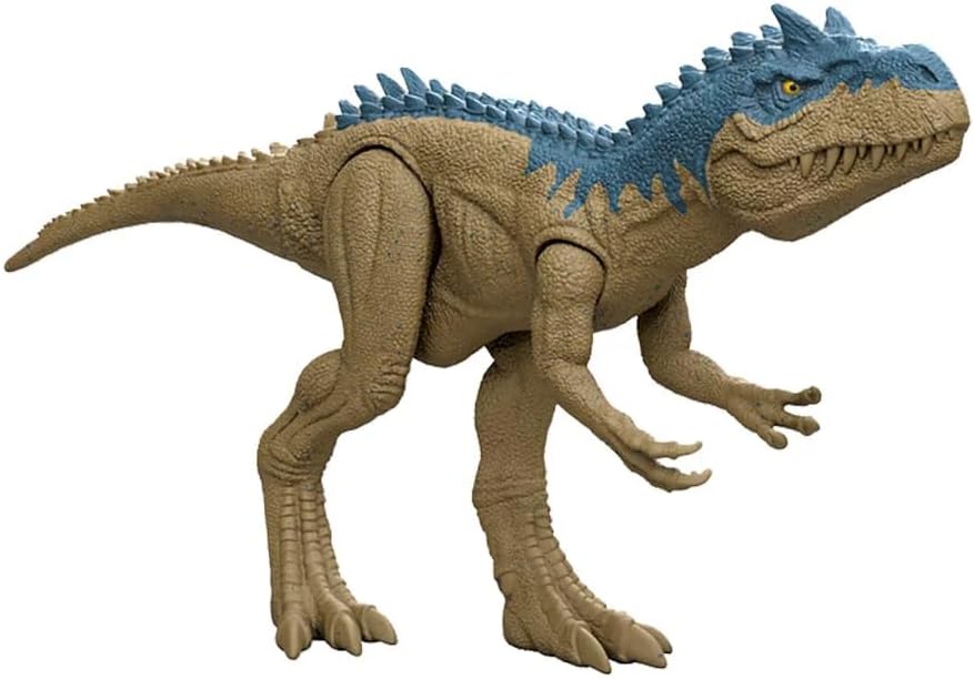 Jurassic World Allosaurus dinosaur figure with detailed scales and realistic features, suitable for display or play.