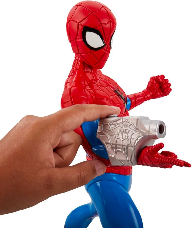 13-inch Marvel Spider-Man kids action figure by Hasbro featuring Spider-Man in a dynamic pose with detailed costume design.