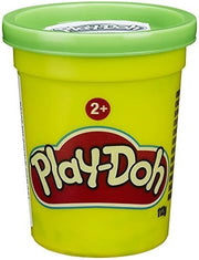 Neon green Play-Doh single can of dough by Hasbro, 113g, showing the colorful container and fresh modeling clay.