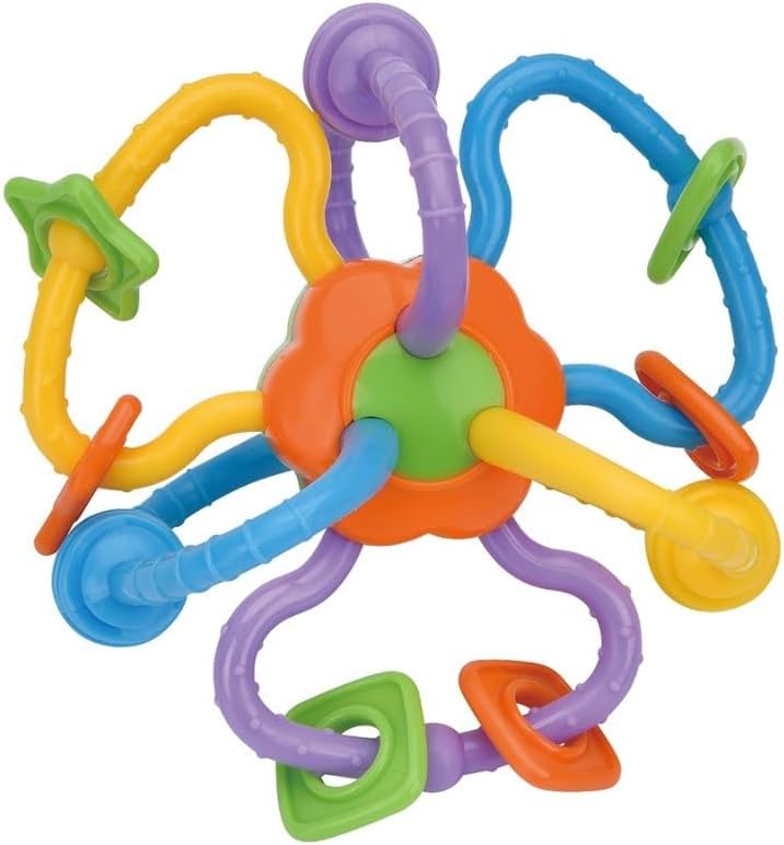 Tanny Kids Rose Rattle Toy with pink flower design and soft handle, perfect for infants and early development.