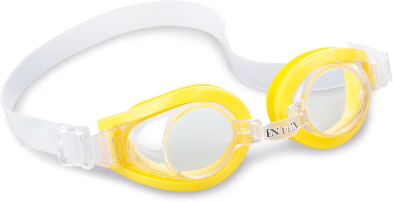 Playzokids Intex 55602 unisex children's purple goggles with adjustable straps and clear lenses for swimming.