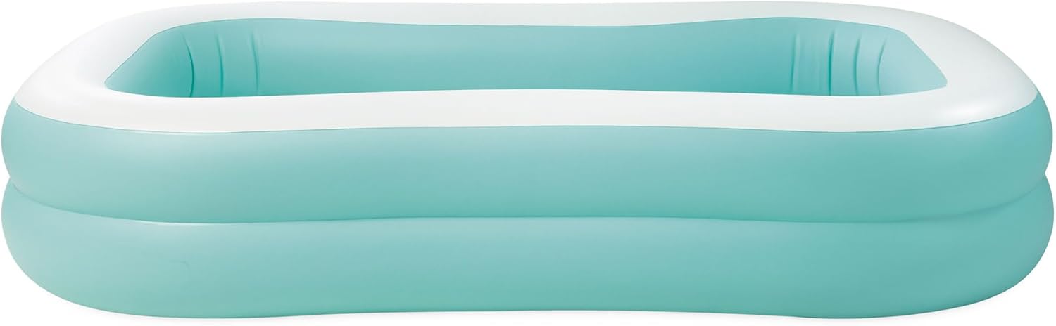 Playzokids INTEX Mandarin Swim Center family pool with orange and white colors, 90 x 58 x 18 inches, suitable for family use.