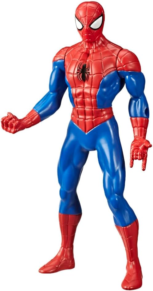 Marvel Spiderman Mighty Hero Series action figure by Hasbro with red and blue costume and web accessories.