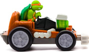 Teenage Mutant Ninja Turtles Shell Smasher Karts toy featuring Michelangelo from Funrise, with detailed turtle shell design and racing kart.