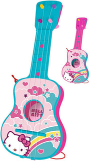 Hello Kitty 4-string toy guitar from Generic, featuring a colorful Hello Kitty design and plastic construction.
