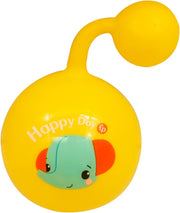 Fisher-Price baby rattle ball with bright colors and textured surface, designed for infants to grasp and shake for sensory play.