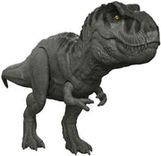 Jurassic World Tyrannosaurus rex dinosaur figure with detailed scales and fierce expression, perfect for Jurassic World toy collection.