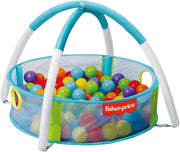 Fisher-Price baby ball pit with colorful plastic balls for infants and toddlers, soft and safe play area for young children.