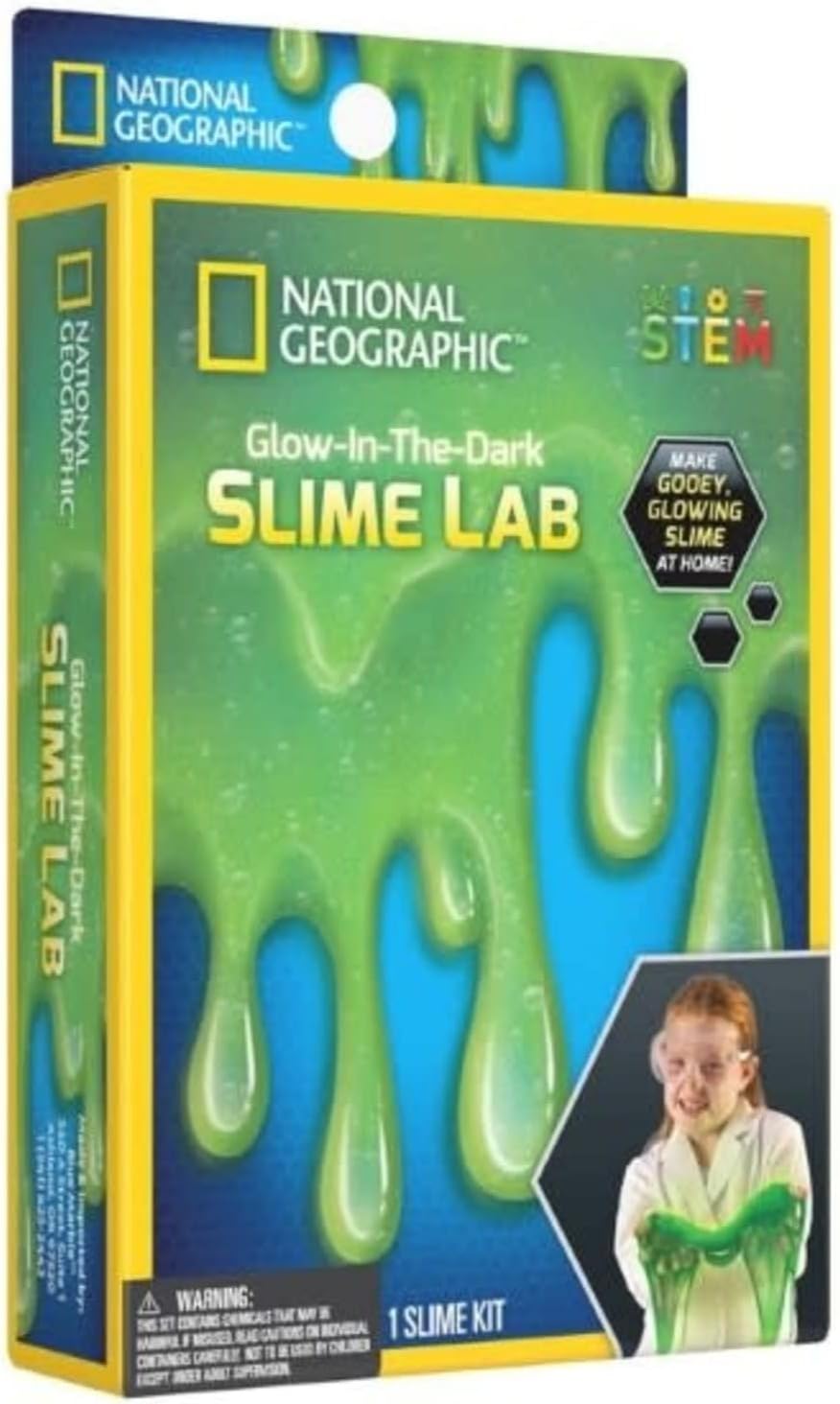 Glow-in-the-dark slime lab kit by Playzokids, featuring colorful slime and science activity tools for kids' DIY science experiments.