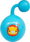 Fisher-Price Baby Rattle Ball in bright colors with textured surface for infants to shake and grasp, promoting sensory development.