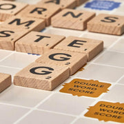 Generic Scrabble board game with letter tiles and game board for word playing fun
