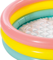 Playzokids Intex Sunset Glow Baby Pool with colorful, inflatable design suitable for young children to play and cool off.