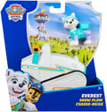 Spin Master PAW Patrol snowmobile toy with Everest figure, featuring vibrant colors and detailed design for kids' play.