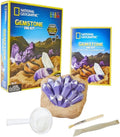 National Geographic gemstone dig kit by Playzokids with colorful gemstones, digging tools, and educational materials for kids.