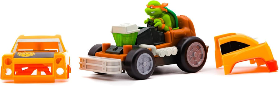 Teenage Mutant Ninja Turtles Shell Smasher Karts featuring Michelangelo with detailed turtle-themed design and vibrant colors.
