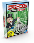 Hasbro Monopoly Rivals Edition 2-player game featuring game board, tokens, and cards for competitive play.