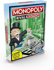 Hasbro Monopoly Rivals Edition 2-player game with colorful game board, tokens, and property cards for strategic gameplay.