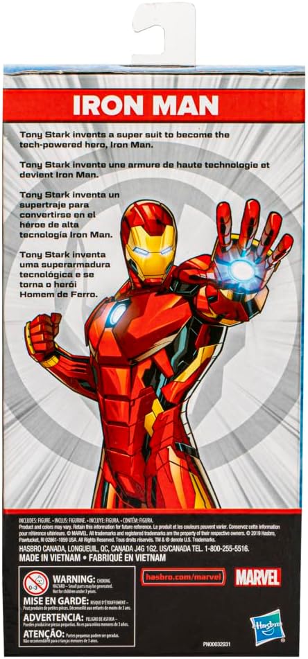 Iron Man Mighty Hero Series action figure by Hasbro, featuring detailed armor and poseable limbs from Marvel's Iron Man collection.