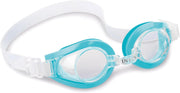 Playzokids Intex 55602 unisex children's purple goggles with adjustable strap and clear lenses for swimming and water fun.