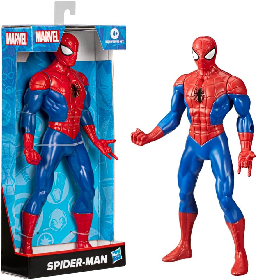Marvel Spiderman Mighty Hero Series action figure by Hasbro with red and blue costume and web accessories.