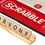 Generic Scrabble board game with letter tiles and game board for word playing fun