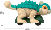 Jurassic World Ankylosaurus toy figure with armored body and tail, detailed dino design, on a neutral background.