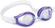 Playzokids Intex 55602 unisex children's purple goggles with adjustable strap and clear lenses for swimming and water fun.